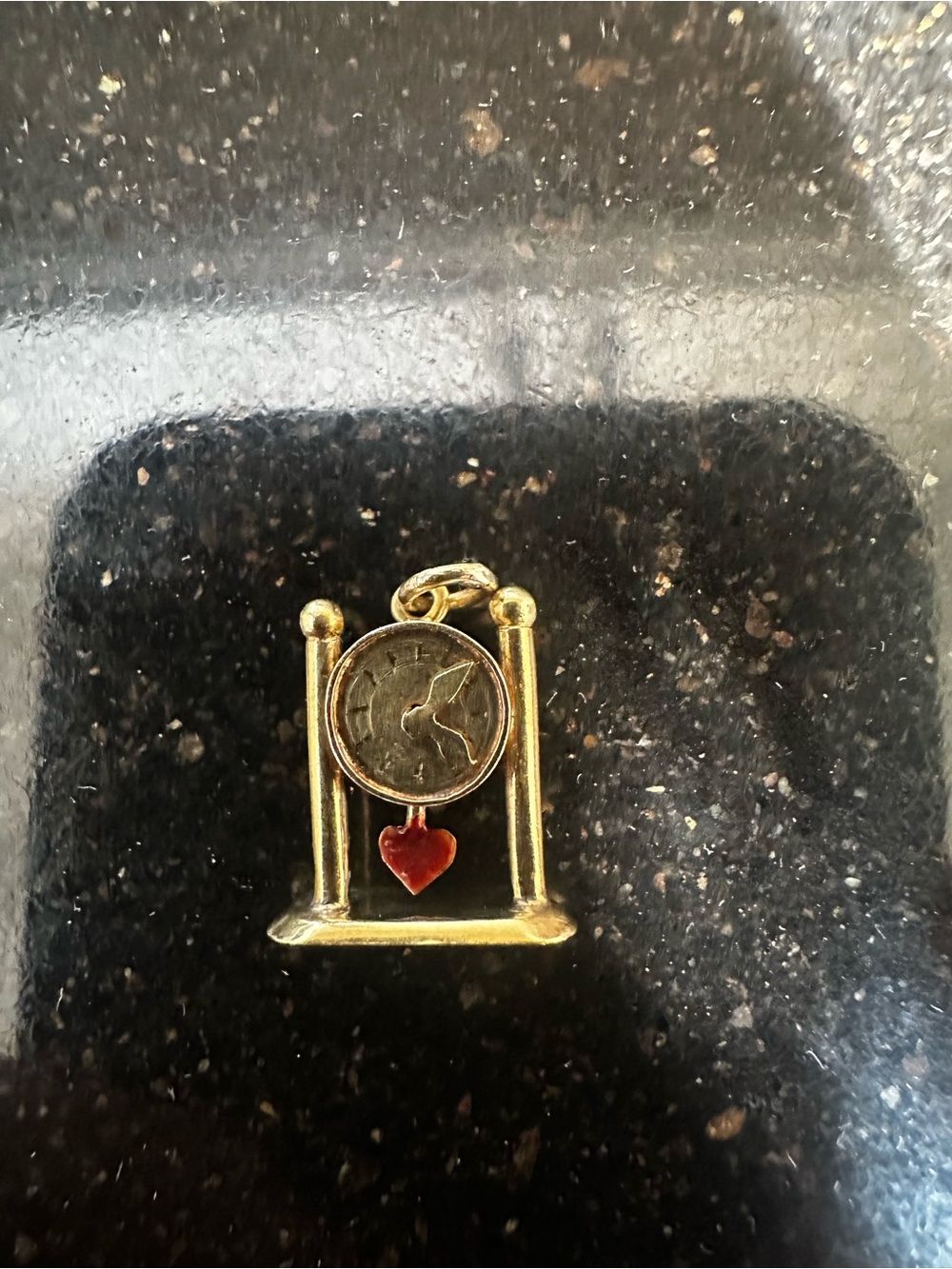 14k solid yellow gold articulated clock charm ♥️
